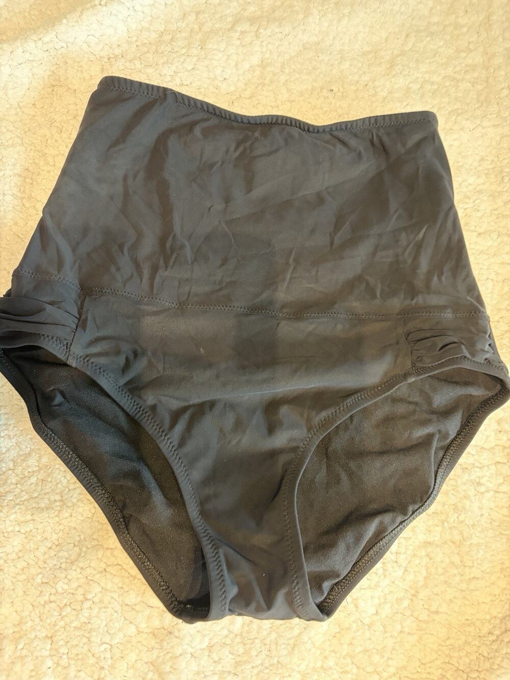 Lands End High Waisted Swim Bottoms 6 Black Women’s